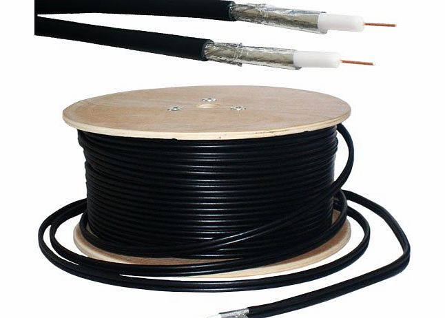 Cablefinder 50M RG6 TWIN COAXIAL SHOTGUN CABLE - AERIAL SATELLITE DISH LNB- SKY /HD FREESAT