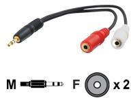 CABLES TO GO 6IN 3.5MM MALE TO (2) FEMALE