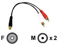 CABLES TO GO 6IN RCA FEMALE TO (2) RCA