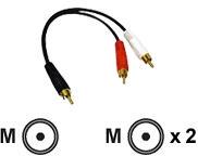 CABLES TO GO 6IN RCA MALE TO (2) RCA MALE