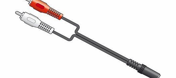 Cablestar 2x RCA Phono Male to 1x 3.5mm Female Jack Audio Cable
