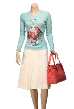 Cacharel Cream Poplin Skirt by Cacharel