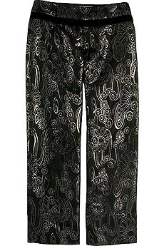 Cropped brocade pants
