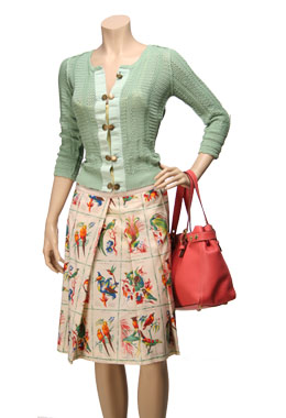 Cacharel Paradise Bird Print Skirt by Cacharel