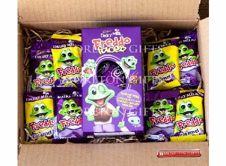 Cadbury Freddo Lover Easter Treat Box - Freddo Faces Egg, Dairy Milk Freddo Bars and Caramel Bars - By Moreton Gifts