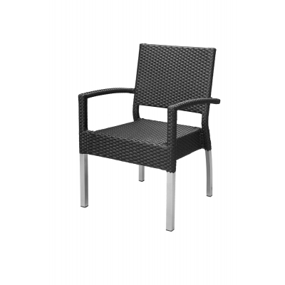 Cadix Black Wicker Stackable Chair