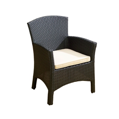 Quattro Black Wicker Curved Back Chair