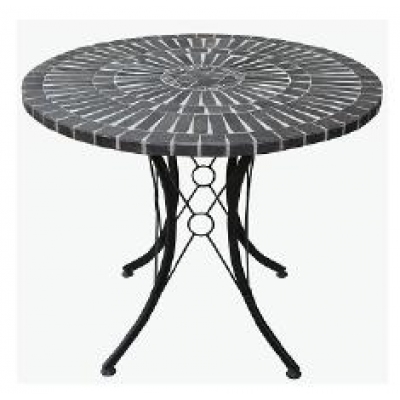 Round Black Mosaic Table (75cm)