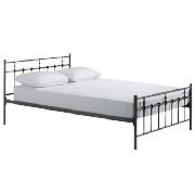 Caen Double Bed, Black And Standard Mattress
