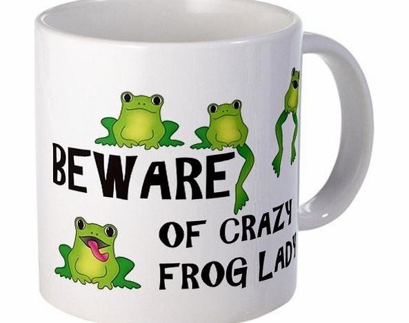 CafePress Beware of Crazy Frog Lady Mug - Standard Multi-color