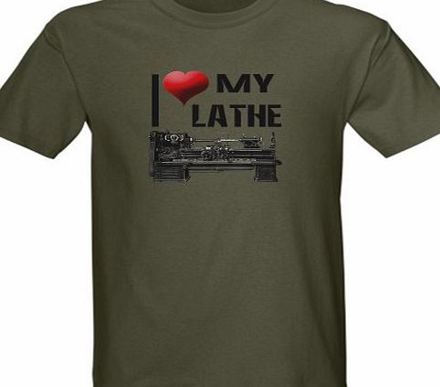 CafePress I Heart Love My Lathe Metal Dark T-Shirt by CafePress - L Military Green