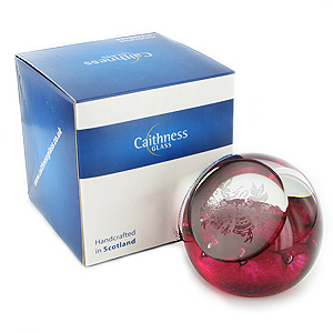 caithness Glass Ruby 40th Anniversary Paperweight