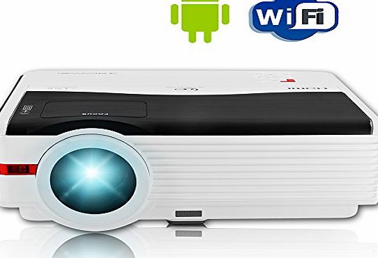 CAIWEI Home Cinema Projector 5000 Lumens 8000:1 WXGA 1280X800 Support 1080p HD Android Wifi 200`` Big Projection Size Video Gaming Movie with HDMI for Ipad Xbox and Fire Stick
