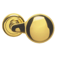CAL Displaced Knob Door Handle - polished brass