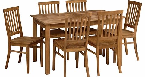 Calais Oiled Oak Dining Set with 6 Chairs 611.004