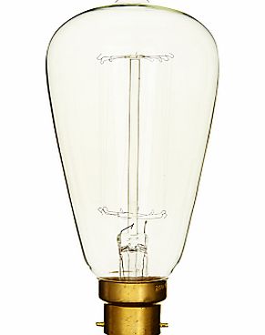 Calex 40W BC Decorative Rustic Bulb, Clear