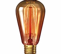 Calex 40W ES Decorative Rustic Bulb, Gold