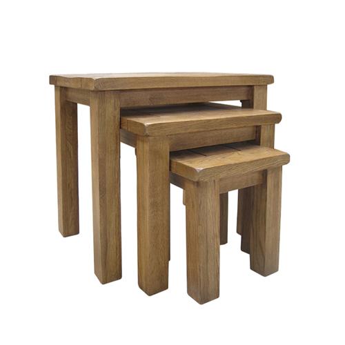 Calgary Rustic Oak Nest of Tables 1001.064