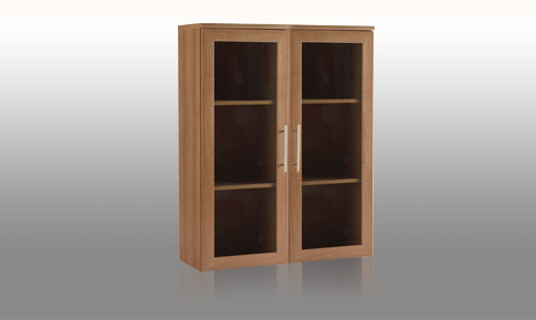 calgary wide bookcase with glass doors