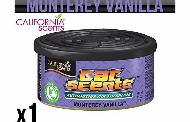 California Scents CALIFORNIA CAR SCENTS MONTEREY VANILLA AIR FRESHENER HOME VAN OFFICE TAXI x 1