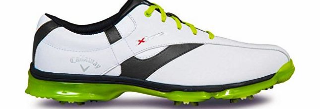Callaway 2015 Callaway X Series Nitro Leather Mens Golf Shoes - Waterproof White/Black/Green 9 UK