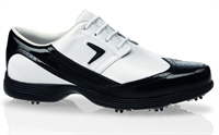 Womens Wingtip Golf Shoes - White/Black