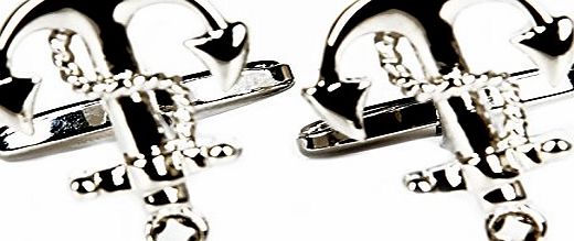 Calonice Amorino Mens Accessory Fashion Silver Nautical Anchor unibody cufflinks One size 1.5x2x2 cm (LxHxW) 16200