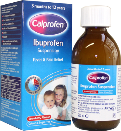 Calprofen Ibuprofen Suspension Strawberry 200ml