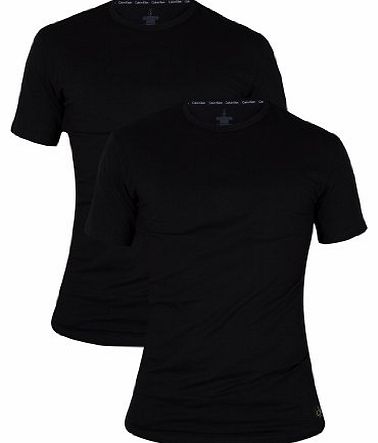 - Black 2 Pack Crew Neck T-Shirts - Mens - Size: L