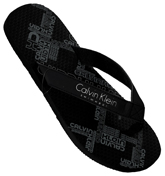 Calvin Klein Black `Slider` Flip Flops