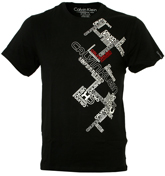 Calvin Klein Black T-Shirt with White Printed Logo