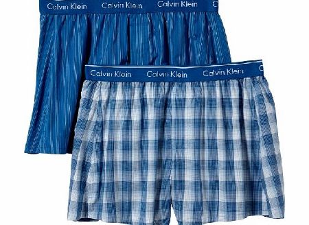 Calvin Klein Classic Fit Boxers, 2 Pack (34, Blue)