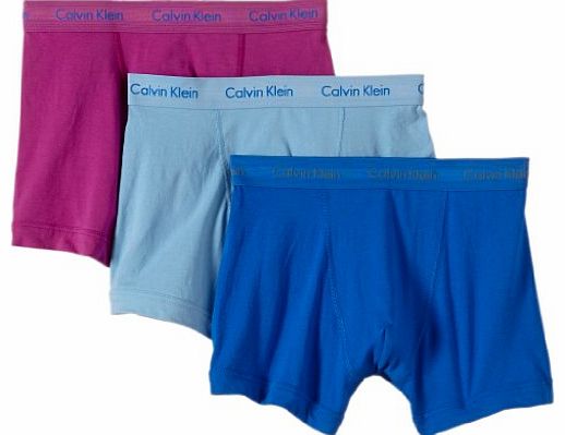 Cotton Stretch 3 Pack Trunk Boxers - Cerulean Sky/pink Defy