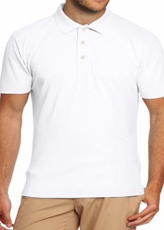 Mens Wall Street CK Tech Polo Shirts - White, X-Large