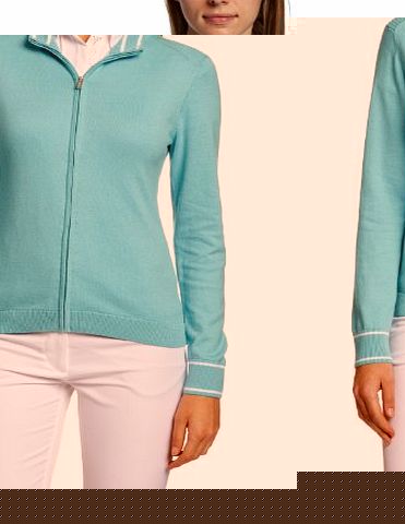 Calvin Klein Golf Womens Cardigan Sweaters - Impulse Blue/White, Small