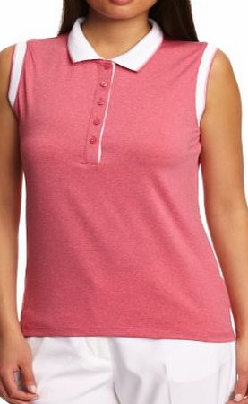 Calvin Klein Golf Womens Sleeveless Polo Shirts With Contrast Trim - Pink/White, Small