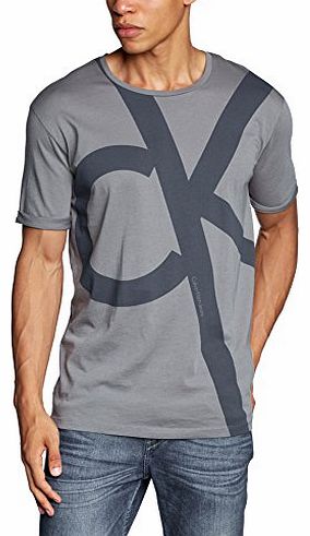 Calvin Klein Jeans Mens Crew Neck Short Sleeve T-Shirt - Grey - Grau (BRUSHED NICKEL-PT 942) - XX-Large