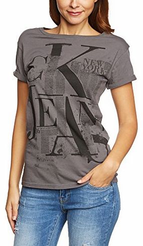 Calvin Klein Jeans Womens Crew Neck Short Sleeve T-Shirt - Grey - Grau (MAGNET-PT 739) - 12