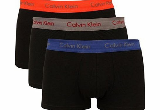 Calvin Klein Mens 3 Pack Tip Waistband Boxer Trunks Black L
