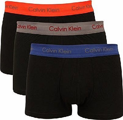 Calvin Klein Mens 3 Pack Tip Waistband Boxer Trunks Black XL