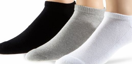 Mens 6 Pair Calvin Klein Cotton Cushioned Trainer Liners In 2 Colours - 6.5 - 11 Mens - Black / White / Grey