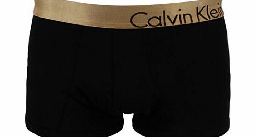 Calvin Klein Mens Bold Boxer Trunks Black/Gold S