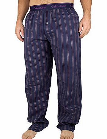 Calvin Klein Mens Striped Pyjama Bottoms, Blue, Large