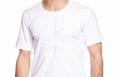 Mens Themke Crew Neck Short sleeve T-Shirt - White - White - Medium (Brand size: L)