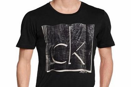Calvin Klein Mens TREY Crew Neck Short sleeve T-Shirt - Black - Black - Medium (Brand size: L)