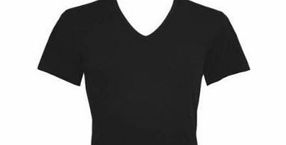 One V-Neck T-Shirt - 2 Pack (Medium, Black)