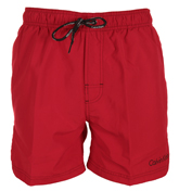 Calvin Klein Red Swim Shorts With Navy Logo