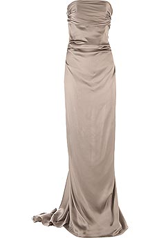 Strapless satin dress