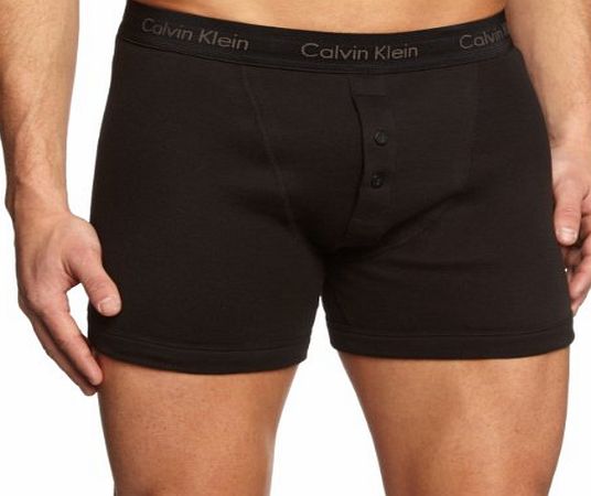 Calvin Klein Underwear CK Mens Button Fly Boxer Brief (MEDIUM, BLACK)