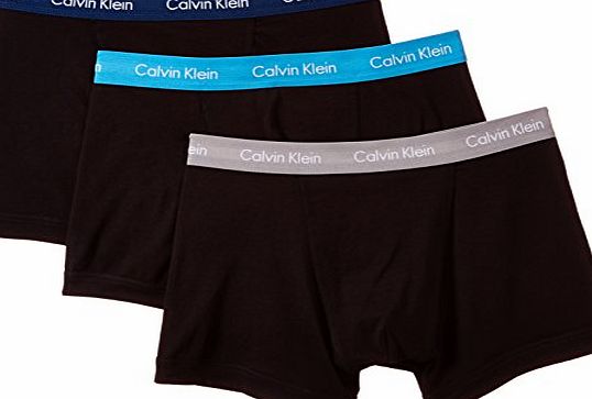 Calvin Klein Underwear Mens 3P Trunk Plain Boxer Shorts, Multicoloured (Black/Dolphin/Dreamy/Knight R), Large (Taille fabricant: L)